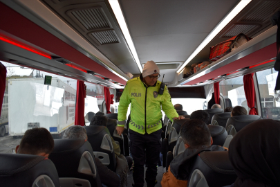 Bitlis'te trafik ekipleri yolcu otobüslerinde denetim yaptı