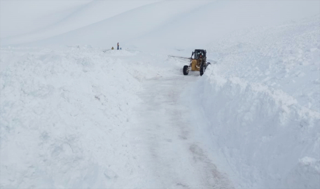 Van&#039;da mahalle yoluna düşen çığın temizlenmesi için çalışma başlatıldı