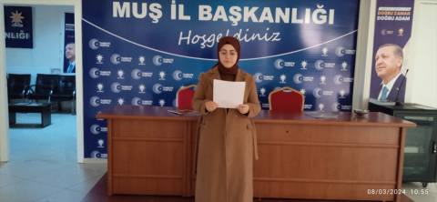 AK Parti Muş Kadın Kolları Başkanlığından "8 Mart Dünya Kadınlar Günü" açıklaması