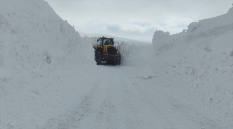 Van'da çığ nedeniyle kapanan yol ekiplerin çalışmasıyla açıldı