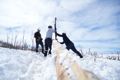 Muş&#039;ta ekipler karlı yolları aşarak enerji nakil hattındaki arızayı onardı