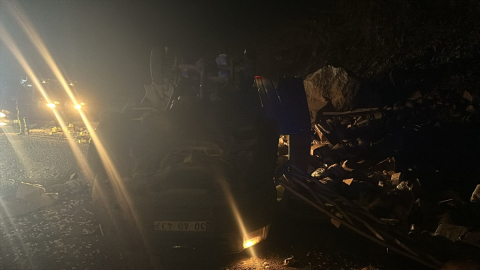 Hakkari'de takla atan kamyonetteki 2 kişi yaralandı