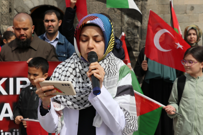 Erzurum&#039;da sağlıkçılar Gazze için sessiz yürüyüş gerçekleştirdi