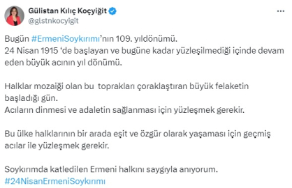 DEM'in Kars vekili Koçyiğit'ten Ermeni diasporasını sevindirecek paylaşım