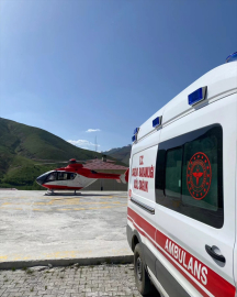 Van&#039;da rahatsızlanan hasta ambulans helikopterle hastaneye kaldırıldı