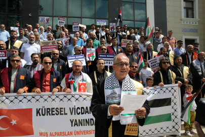 Muş&#039;taki akademisyenlerden Filistin için ABD&#039;de eylem yapan öğrencilere destek