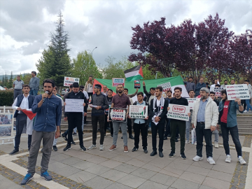 Bingöl&#039;de üniversite öğrencileri Gazze&#039;ye destek için pedal çevirdi