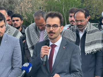 Erzurum'da üniversite öğrencileri ABD'deki Filistin eylemlerine destek verdi