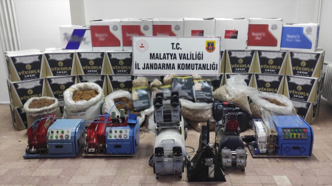 Malatya&#039;da bandrolsüz sigara üretimi yapan 2 şüpheli yakalandı