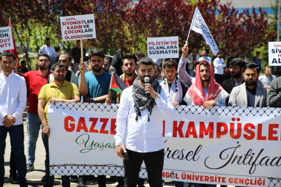 Bingöl Üniversitesinde İsrail&#039;in Gazze&#039;ye saldırıları protesto edildi