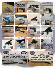 Elazığ'da ruhsatsız silah ve kesici alet bulunduran 19 şüpheli yakalandı