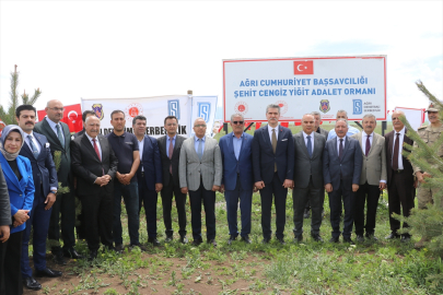 Ağrılı şehit infaz koruma memurunun adının verildiği ormanlık alana fidan dikildi