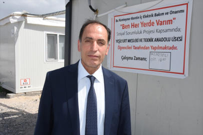 Malatya&#039;da konteyner kentin elektrik sorunlarını meslek liseliler gideriyor