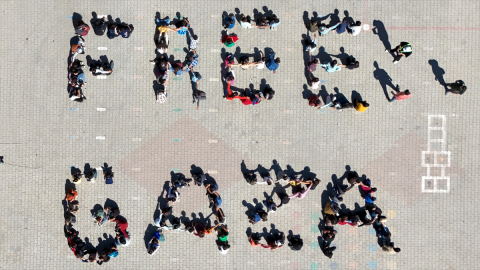 Van&#039;da ortaokul öğrencilerinden Filistin&#039;e destek