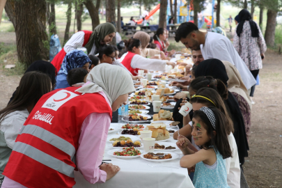 Ağrı&#039;da Kızılay gönüllüleri çocuklarla piknikte bir araya geldi