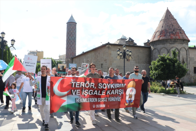 Erzurum&#039;da sağlık çalışanları Gazze için "sessiz yürüyüş" yaptı