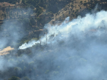 Malatya&#039;da otluk alanda çıkan yangın bahçe ve ormanlık alana sıçradı