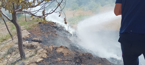 Erzincan&#039;da arazide çıkan yangın söndürüldü