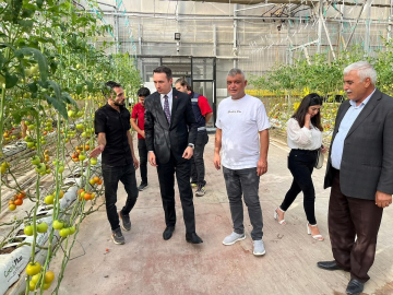 Çaldıran Kaymakam Bakan, jeotermal serada incelemelerde bulundu