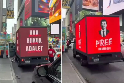 New York’ta dikkat çeken görüntü: “İmamoğlu” kamyonu sokaklarda!
