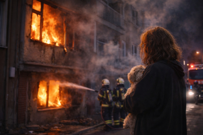 Evini ateşe verdi, sokakta yangını izledi!
