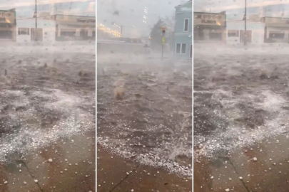 ABD’de dev dolu felaketi: Gökyüzünden adeta taş yağdı