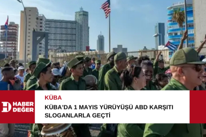 Küba’da 1 Mayıs yürüyüşü ABD karşıtı sloganlarla geçti