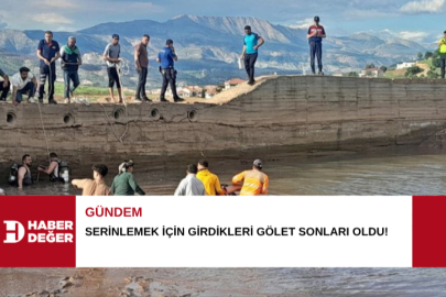 Serinlemek için girdikleri gölet sonları oldu!