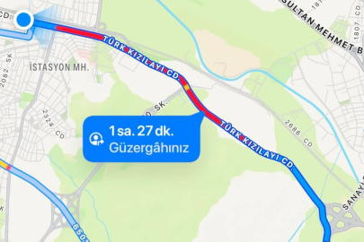 1,5 saatte 5 kilometre