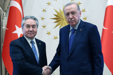 Cumhurbaşkanı Erdoğan, Kulubayev'i Külliye'de ağırladı